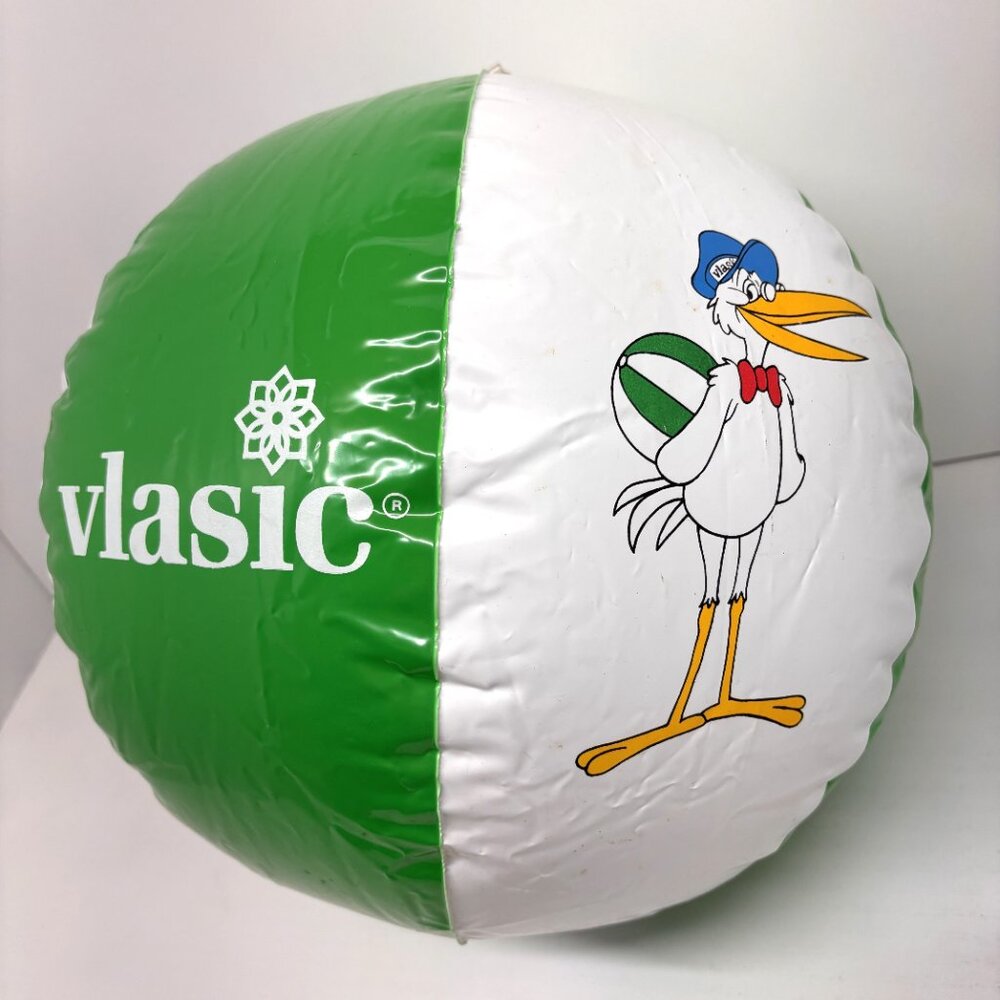 Vintage 1980's Vlasic Pickles Stork Beach Ball Promotional Advertising Vlasic - Picture 2 of 9